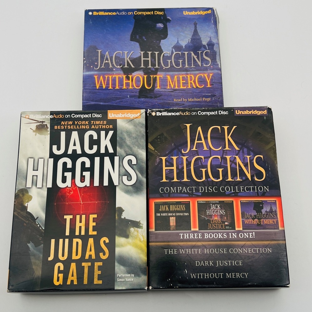 Jack Higgins Audiobook CD Lot 3 Judas Gate Without Mercy Unabridged